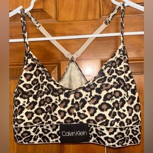Leopard print Calvin Klein sports bra